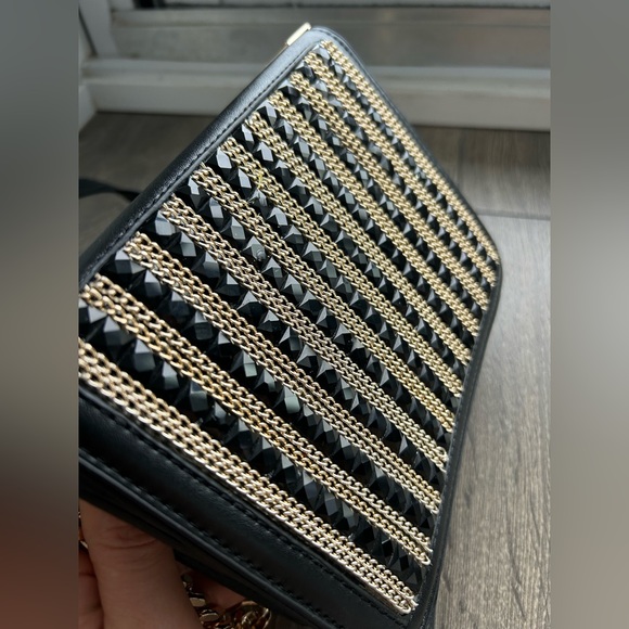 Black and gold faux leather clutch crossbody - Picture 2 of 7